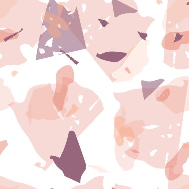 Terrazzo kusursuz desen. İç dekorasyon için minimalist döşeme taşı. Doğal taşlardan, granitten, kuvarstan, mermerden, betondan yapılmış arka plan. Terrazzo pürüzsüz desenli serin renklerde. 