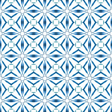 Tropik, pürüzsüz desen. Mavi trend boho şık yaz tasarımı. El çizimi tropikal, pürüzsüz sınır. Tekstil hazır etkileyici baskı, mayo kumaş, duvar kağıdı, ambalaj..