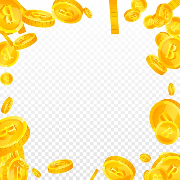 Bitcoin Νομίσματα Του Διαδικτύου Πτώση Δίκαιη Διάσπαρτα Btc Νομίσματα Κρυπτονόμισμα — Διανυσματικό Αρχείο