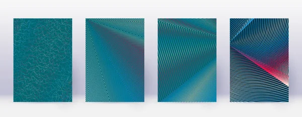 Kunstvisitenkarte Abstrakte Linien Moderne Broschüren Vorlage Rot Leuchtende Verlaufsgeometrie Auf — Stockvektor