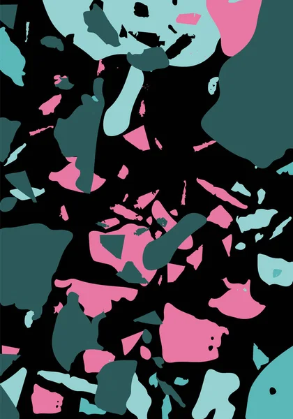 Terrazzo Moderne Abstracte Template Zwarte Groene Roze Textuur Van Klassieke — Stockvector