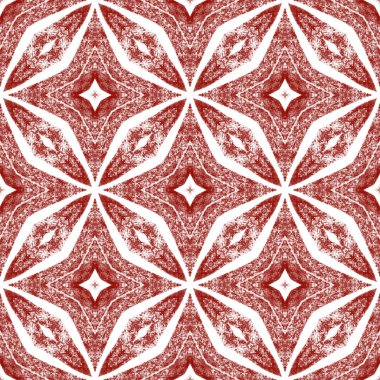 Çizgili el çizimi desen. Şarap kırmızı simetrik