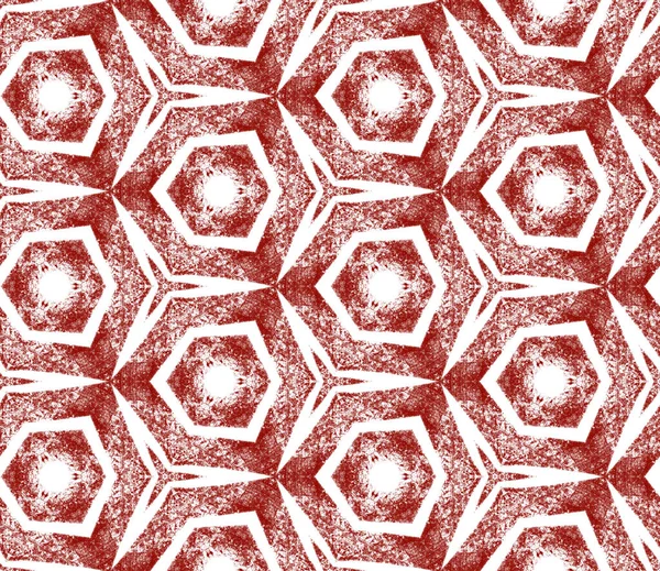 Pola Lukisan Tangan Etnis Latar Belakang Kaleidoskop Simetris Maroon Gaun — Stok Foto