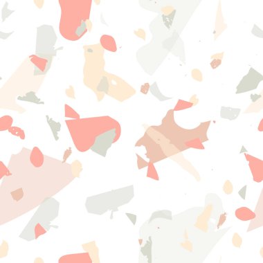 Terrazzo kusursuz desen. Taşlı turuncu gerçekçi mermer dokusu. Doğal taşlardan, granitten, kuvarstan, mermerden, betondan yapılmış arka plan. Terrazzo pürüzsüz desenli serin renklerde. 