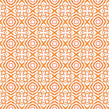 Tekstil hazır kaliteli baskı, mayo kumaş, duvar kağıdı, ambalaj. Turuncu yaratıcı boho şık yaz tasarımı. Moda organik yeşil sınır. Organik fayans.