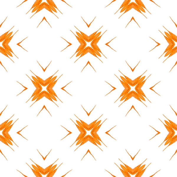 Suluboya madalyonu, kusursuz sınır. Turuncu şık boho yaz tasarımı. Madalyon pürüzsüz desen. Tekstil hazır muhteşem baskı, mayo kumaş, duvar kağıdı, ambalaj..