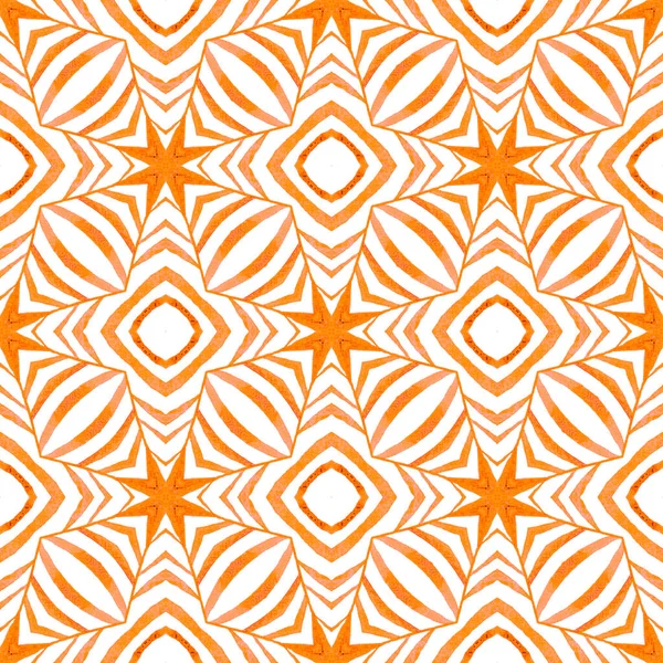 Tropical seamless pattern. Orange fancy boho chic summer design. Textile ready amusing print, swimwear fabric, wallpaper, wrapping. Hand drawn tropical seamless border.