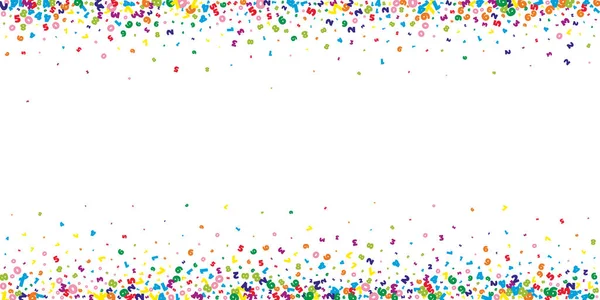 Canlı sayılar düşüyor. Uçan parmaklarla matematik çalışma konsepti. Beyaz arka planda okulun matematik afişi var. Düşen sayılar vektör illüstrasyonu.