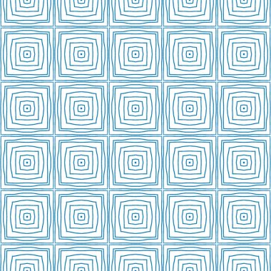 Geometrik dikişsiz desen. Mavi simetrik kaleydoskop. Tekstil hazır büyüleyici baskı, mayo kumaş, duvar kağıdı, ambalaj. El çizimi geometrik kusursuz tasarım.