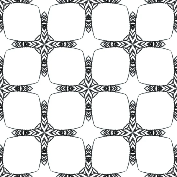 Arabesque hand drawn design. Black and white beautiful boho chic summer design. Textile ready majestic print, swimwear fabric, wallpaper, wrapping. Oriental arabesque hand drawn border.