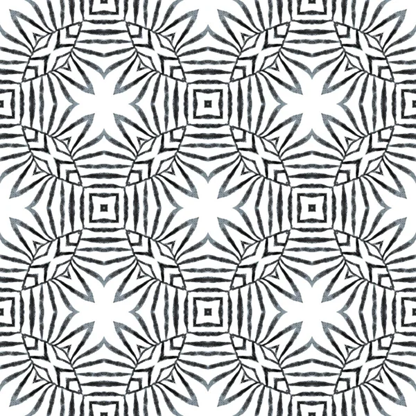 Textilní Hotový Výtisk Tkaniny Plavky Tapety Obaly Černobílý Fascinující Boho — Stock fotografie