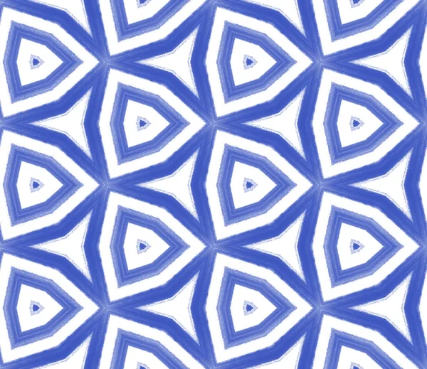 Arabeske Handgezeichnetes Muster Indigo Symmetrischer Kaleidoskop Hintergrund Handgezeichnetes Design Aus — Stockfoto