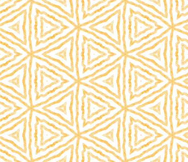 Arabesque hand drawn pattern. Yellow symmetrical kaleidoscope background. Oriental arabesque hand drawn design. Textile ready adorable print, swimwear fabric, wallpaper, wrapping.