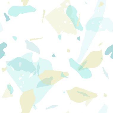 Terrazzo kusursuz desen. Pastel Venedik kaldırım taklidi fayans. Doğal taşlardan, granitten, kuvarstan, mermerden, betondan yapılmış arka plan. Terrazzo pürüzsüz desenli serin renklerde. 