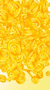 İsviçre frangı para yağıyor. Yaygın, dağınık CHF paraları. İsviçre parası. Büyük ikramiye, servet ya da başarı konsepti. Vektör illüstrasyonu.