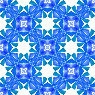 Yaz, egzotik, pürüzsüz sınır. Mavi memnun edici boho şık yaz tasarımı. Egzotik, pürüzsüz desen. Tekstil hazır harika baskı, mayo kumaş, duvar kağıdı, ambalaj..