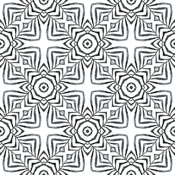 Bezešvý Vzor Mozaiky Black White Breathtaking Boho Chic Summer Design — Stock fotografie