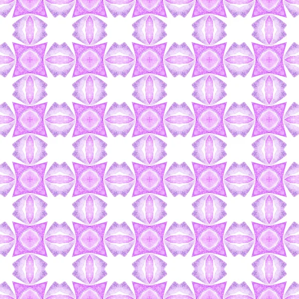 Мозаїчний Безшовний Візерунок Фіолетовий Надзвичайний Бухо Шикарний Літній Дизайн Рука — стокове фото