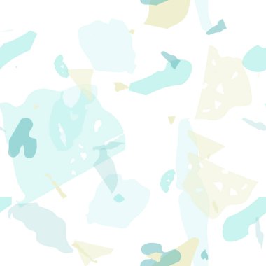 Terrazzo kusursuz desen. Pastel Venedik kaldırım taklidi fayans. Terrazzo pürüzsüz desenli, serin renklerde. Doğal taşlardan, granitten, kuvarstan, mermerden, betondan yapılmış arkaplan. 