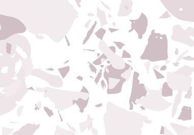 Terrazzo modern soyut şablon. Klasik İtalyan döşemesinin gri dokusu. Venedik terrazzo trend vektör arka planı Taşlardan, granitten, kuvarstan, mermerden, betondan yapılmış. 