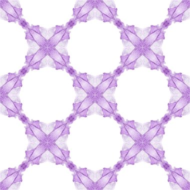 Sembol suluboya deseni. Mor kalın boho şık yaz tasarımı. Yeşil geometrik sembolün suluboya sınırı. Tekstil hazır fevkalade baskı, mayo kumaş, duvar kağıdı, ambalaj..