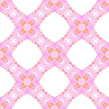 Tekstil hazır eğlenceli baskı, mayo kumaş, duvar kağıdı, ambalaj. Turuncu güzel boho şık yaz tasarımı. Mozaik kusursuz desen. El çizimi yeşil mozaik pürüzsüz sınır.