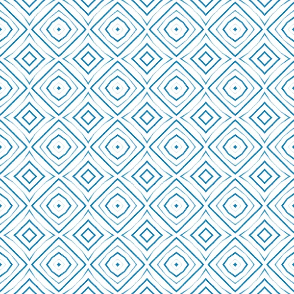 Bezešvý Vzor Mozaiky Modré Symetrické Kaleidoskopické Pozadí Textilní Hotový Božský — Stock fotografie