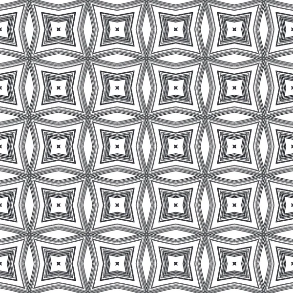 Exotický Bezproblémový Vzor Černé Symetrické Kaleidoskopické Pozadí Textilní Hotový Živý — Stock fotografie