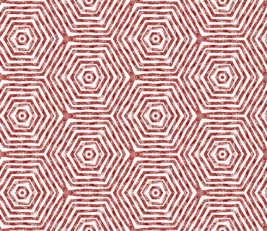 Döşemeli suluboya deseni. Şarap kırmızısı simetrik kaleydoskop arka planı. Elle boyanmış suluboya pürüzsüz. Tekstil hazır baskı, mayo kumaş, duvar kağıdı, ambalaj..