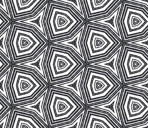 Egzotyczny Bezszwowy Wzór Czarne Symetryczne Tło Kalejdoskopu Tekstylia Gotowe Druku — Zdjęcie stockowe