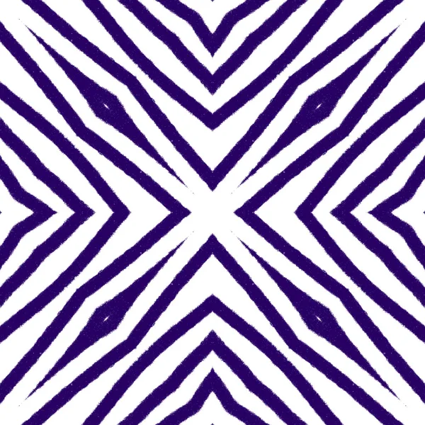 手描きの縞模様 紫色の対称万華鏡の背景 繊維準備ができて余分なプリント 水着生地 縞模様の手描きタイルを繰り返す — ストック写真