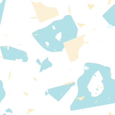 Terrazzo kusursuz desen. Mavi klasik döşeme dokusu. Doğal taşlardan, granitten, kuvarstan, mermerden, betondan yapılmış arka plan. Terrazzo pürüzsüz desenli serin renklerde. 