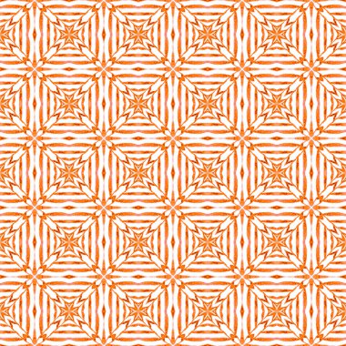 Tekrar eden çizgili el çizgisi sınırı. Turuncu alışılmadık boho şık yaz tasarımı. Çizgili el çizimi tasarımı. Tekstil hazır harika baskı, mayo kumaş, duvar kağıdı, ambalaj..