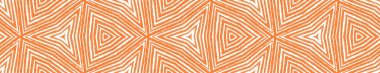 Geometrik dikişsiz desen. Turuncu simetrik kaleydoskop arka planı. El çizimi geometrik kusursuz tasarım. arkaplan için mükemmel dekoratif tasarım ögesi.