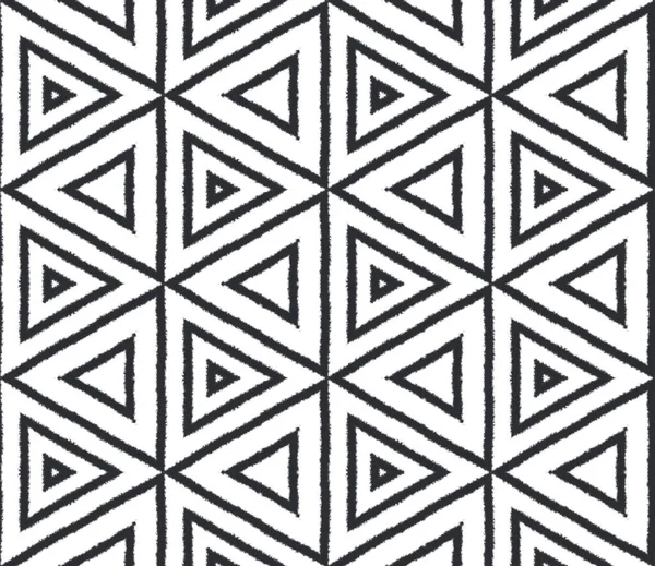 Striped hand drawn pattern. Black symmetrical kaleidoscope background. Repeating striped hand drawn tile. Textile ready unique print, swimwear fabric, wallpaper, wrapping.