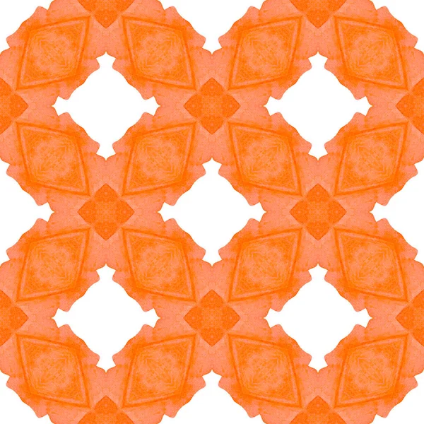 Upprepar Randig Handdragen Gräns Orange Underhållande Boho Chic Sommar Design — Stockfoto