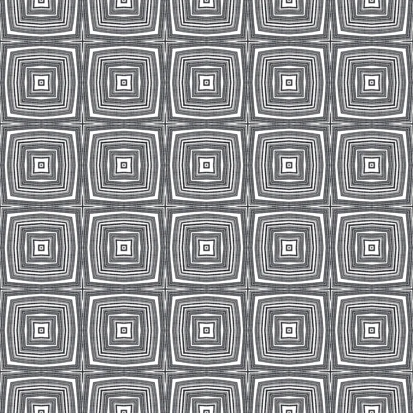 Geometric Seamless Pattern Black Symmetrical Kaleidoscope Background Hand Drawn Geometric — Stock Photo, Image