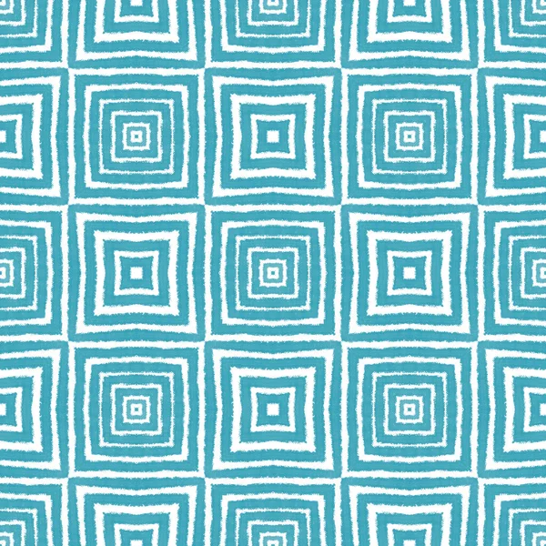 Strukturované Pruhy Tyrkysově Symetrické Kaleidoskopické Pozadí Textilní Připravené Úžasné Potisk — Stock fotografie