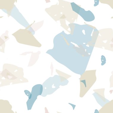 Terrazzo kusursuz desen. Mavi klasik döşeme dokusu. Terrazzo pürüzsüz desenli, serin renklerde. Doğal taşlardan, granitten, kuvarstan, mermerden, betondan yapılmış arkaplan. 