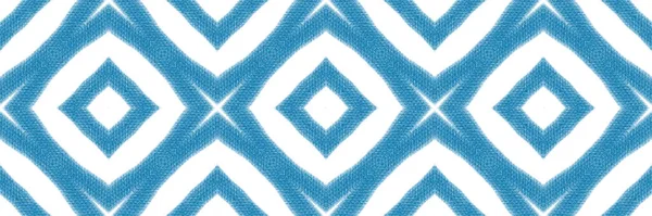 Striped Hand Drawn Seamless Pattern Blue Symmetrical Kaleidoscope Background Tempting — Stock Photo, Image