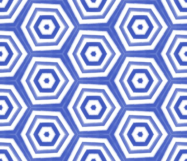 Mosaik Sömlöst Mönster Indigo Symmetriska Kalejdoskop Bakgrund Textil Redo Fantasifulla — Stockfoto