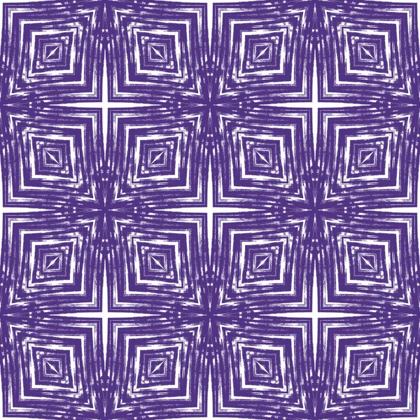 メダリオンのシームレスなパターン 紫色の対称万華鏡の背景 水彩メダリオンシームレスタイル 繊維準備ができて素晴らしいプリント 水着生地 — ストック写真