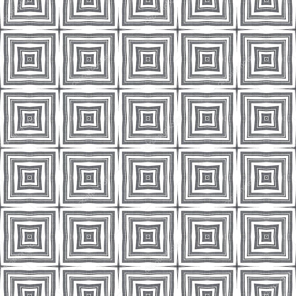 Mosaic seamless pattern. Black symmetrical kaleidoscope background. Retro mosaic seamless design. Textile ready ravishing print, swimwear fabric, wallpaper, wrapping.