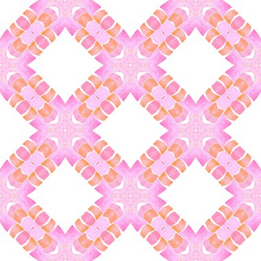 Mozaik kusursuz desen. Turuncu klasik boho şık yaz tasarımı. Tekstil hazır harika baskı, mayo kumaş, duvar kağıdı, ambalaj. El çizimi yeşil mozaik pürüzsüz sınır.