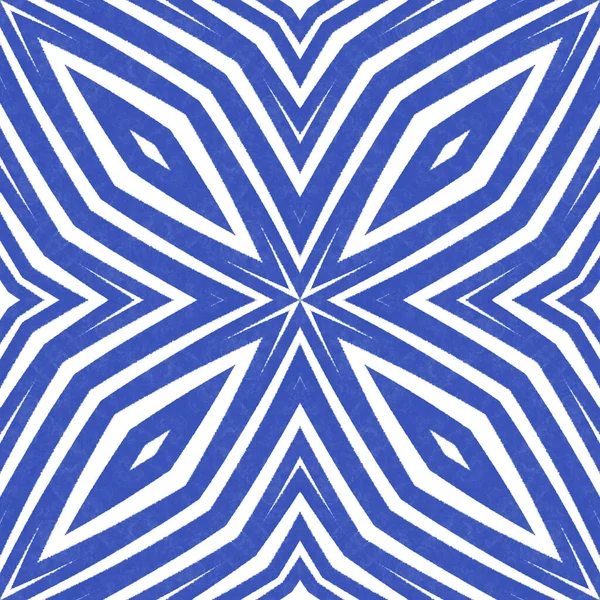 Σχεδιασμός Λωρίδων Ακίδας Ίντιγκο Συμμετρικό Φόντο Καλειδοσκόπιο Γεωμετρικό Μοτίβο Λωρίδων — Φωτογραφία Αρχείου