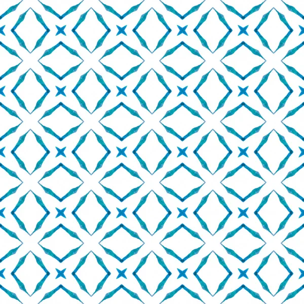 Patrón Acuarela Chevron Azul Delicado Diseño Boho Chic Verano Verde —  Fotos de Stock