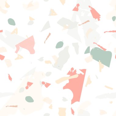 Terrazzo kusursuz desen. Modern klasik döşeme dokusu. Terrazzo pürüzsüz desenli, serin renklerde. Doğal taşlardan, granitten, kuvarstan, mermerden, betondan yapılmış arkaplan. 