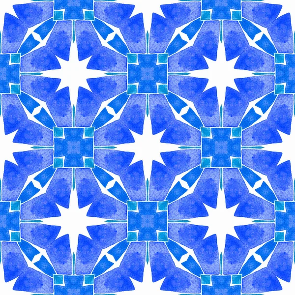 Repetir Rayas Dibujadas Mano Frontera Azul Hermoso Diseño Boho Chic — Foto de Stock