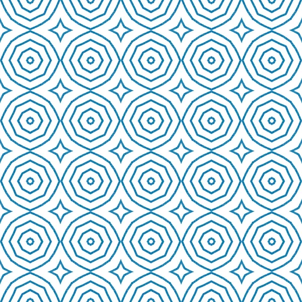 Madalyon pürüzsüz desen. Mavi simetrik kaleydoskop. Tekstil hazır duygusal baskı, mayo kumaş, duvar kağıdı, ambalaj. Suluboya madalyonu, pürüzsüz fayans.