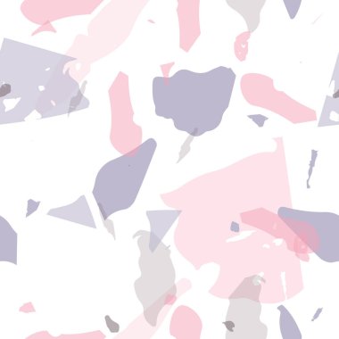 Terrazzo kusursuz desen. Modern klasik döşeme dokusu. Terrazzo pürüzsüz desenli, serin renklerde. Doğal taşlardan, granitten, kuvarstan, mermerden, betondan yapılmış arkaplan. 